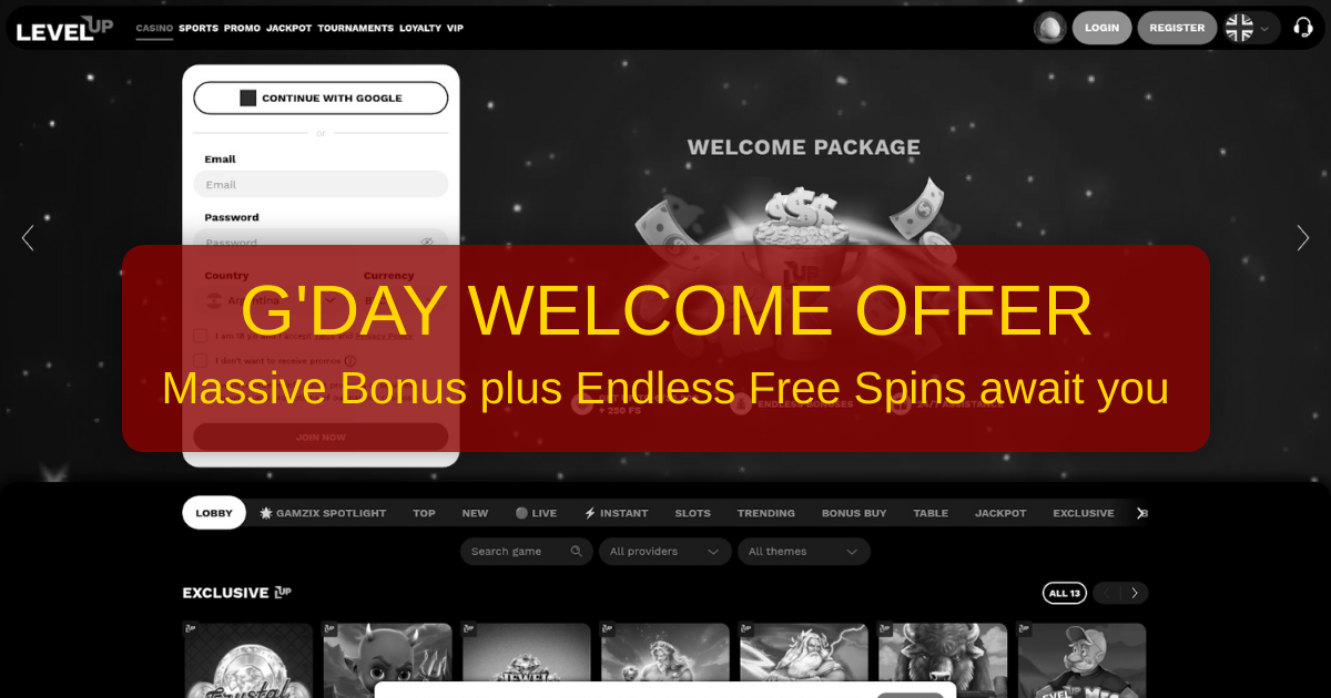 LevelUp Casino Bonus - Claim Free Spins & Welcome Package